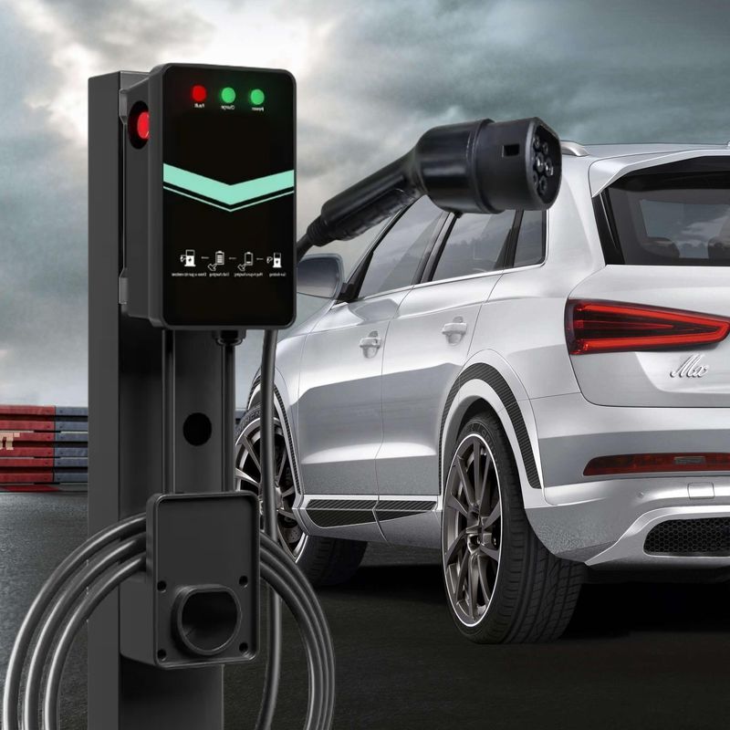 48A typ 1 do montażu naściennego stacji ładowania pojazdów elektrycznych w domu z jednym pistoletem. Wskaźnik LED