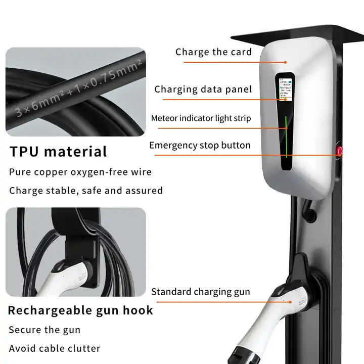 Typ1 i Typ2 RFID LCD Screen Wall EV Charger dla wszystkich samochodów elektrycznych