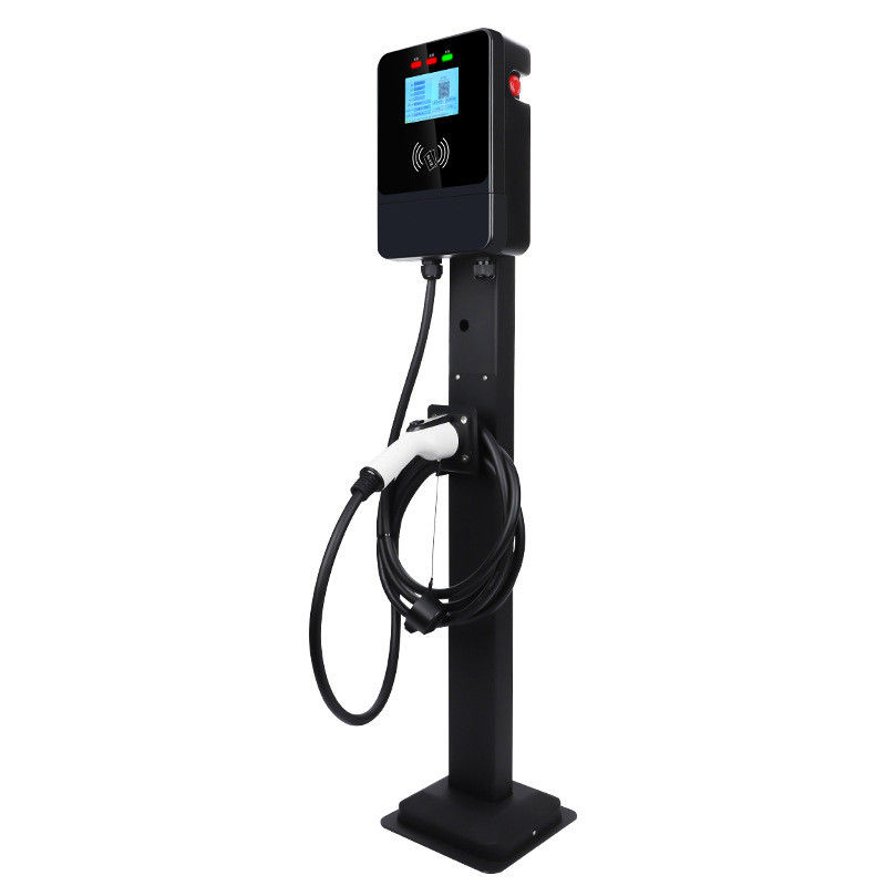 GBT 7kw Single Gun 4,3-calowy ekran 220V Wall EV Charger z przyciskiem awaryjnym